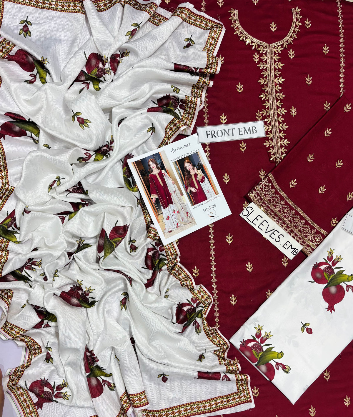 PREET PRET LUXURY DHANAK COLLECTION 3PC HIT CODE