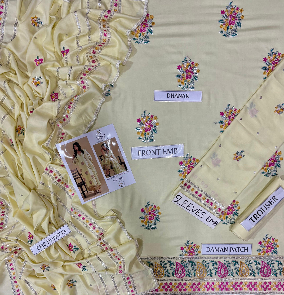 NUREH LUXURY DHANAK COLLECTION 3PC HIT CODE
