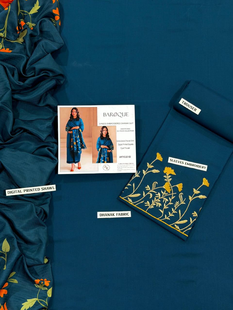 BAROOQUE LUXURY DHANAK COLLECTION 3PC HIT CODE