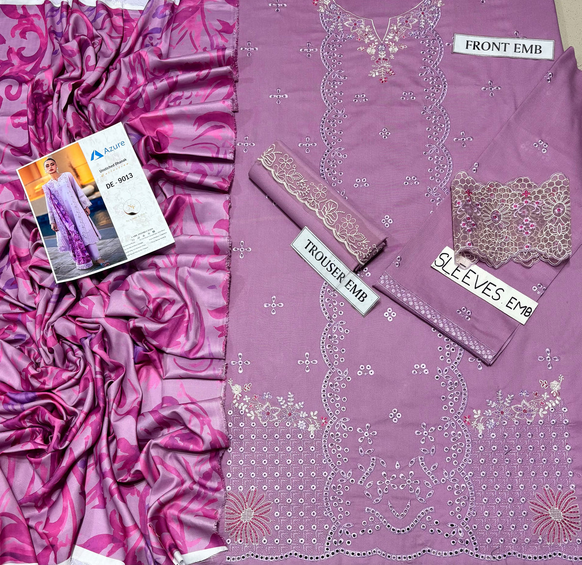 AZURE LUXURY DHANAK COLLECTION 3PC HIT CODE