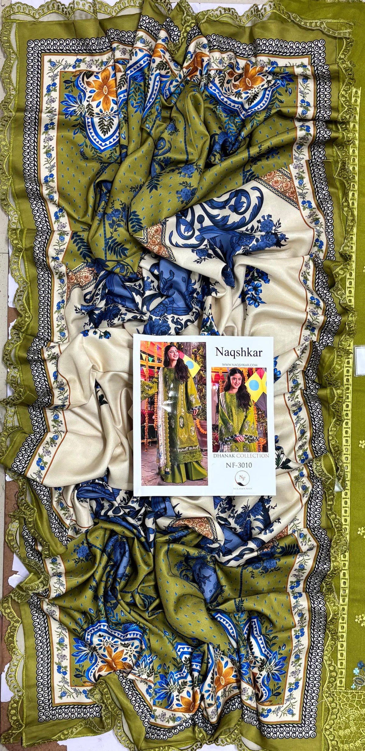 NAQSHKAR DHANAK COLLECTION 3PC HIT CODE
