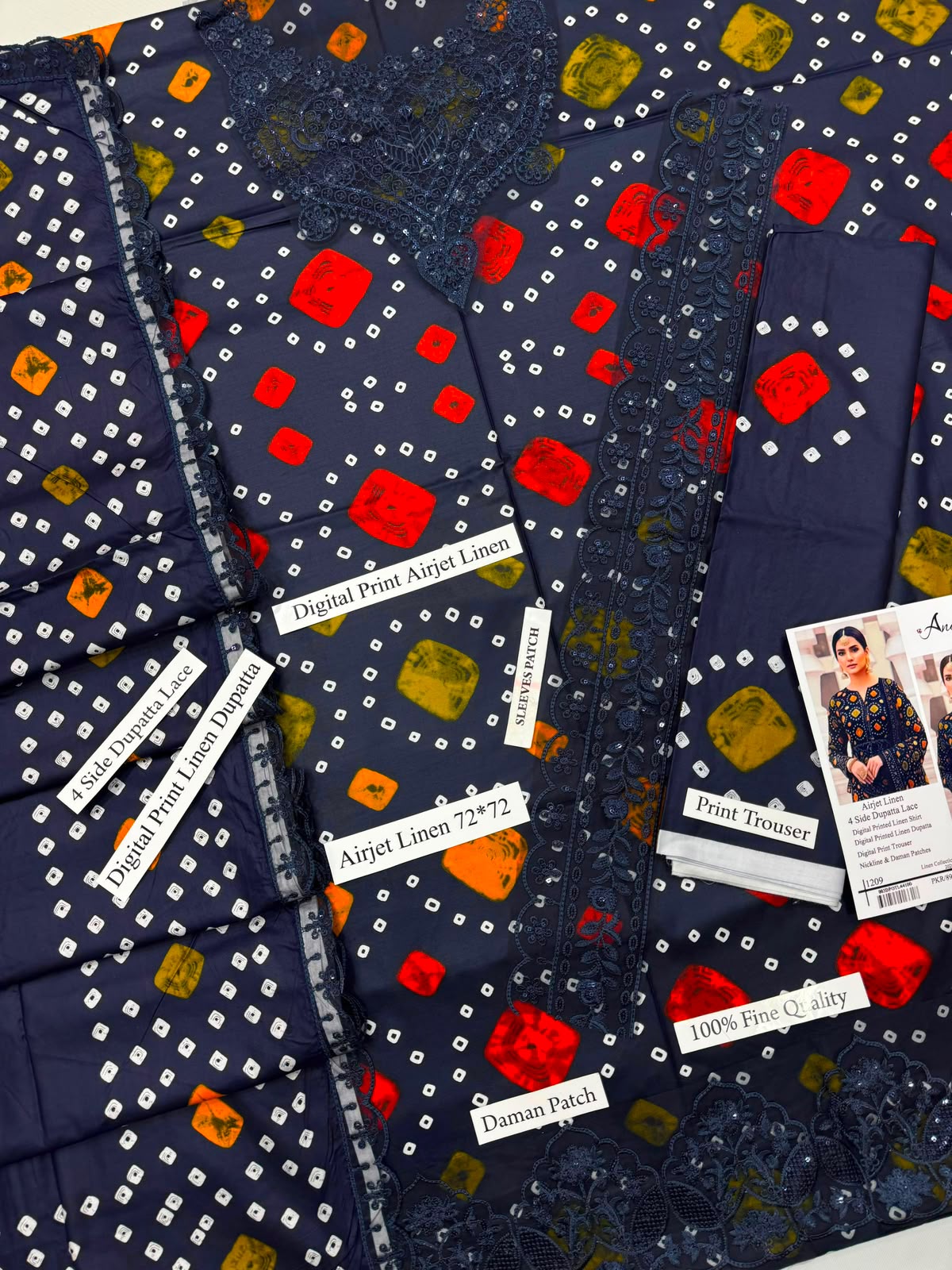 DIGITAL PRINT LINEN 3PC HIT CODE