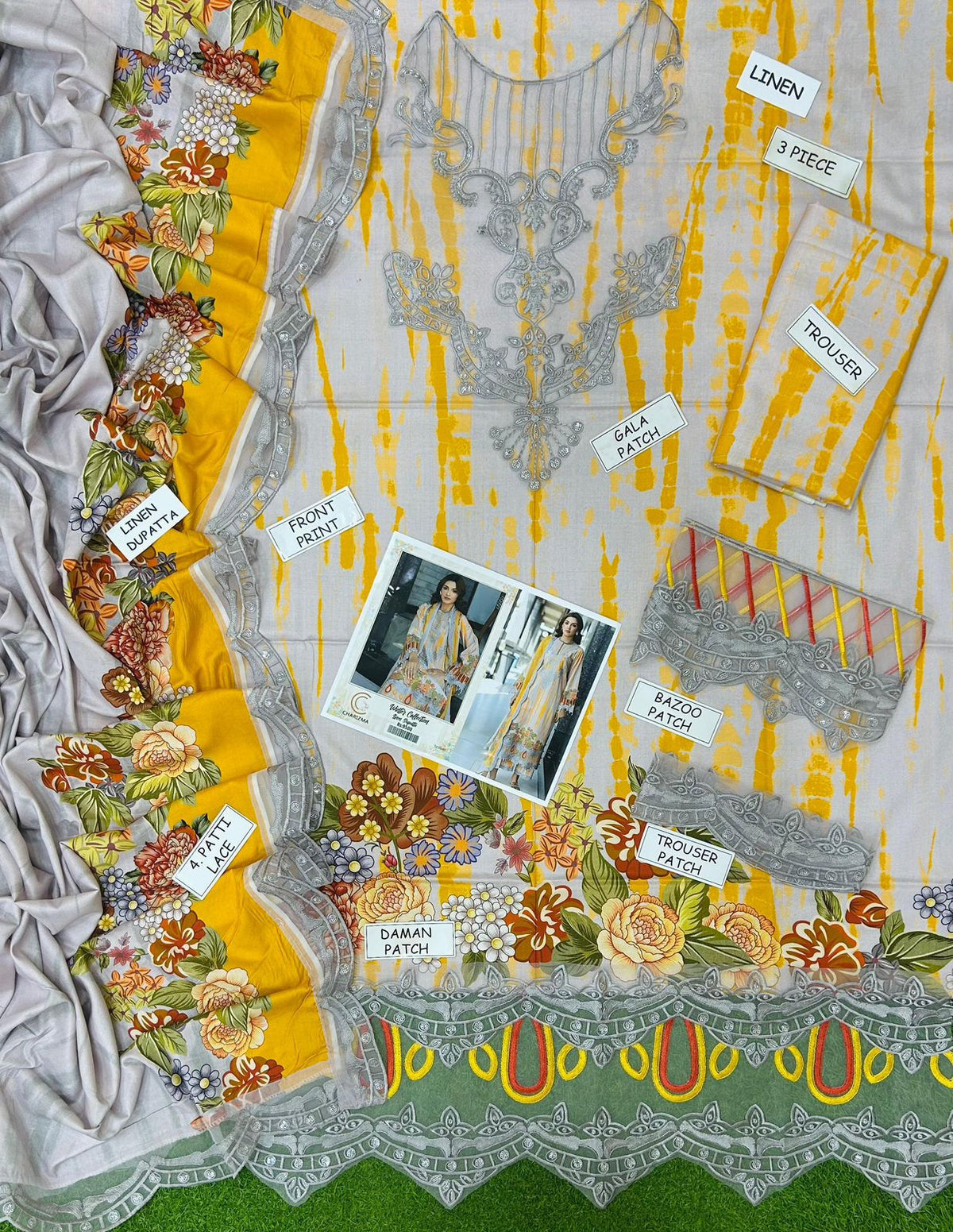 IZNIK LUXURY LINEN PRINT COLLECTION 3PC HIT CODE