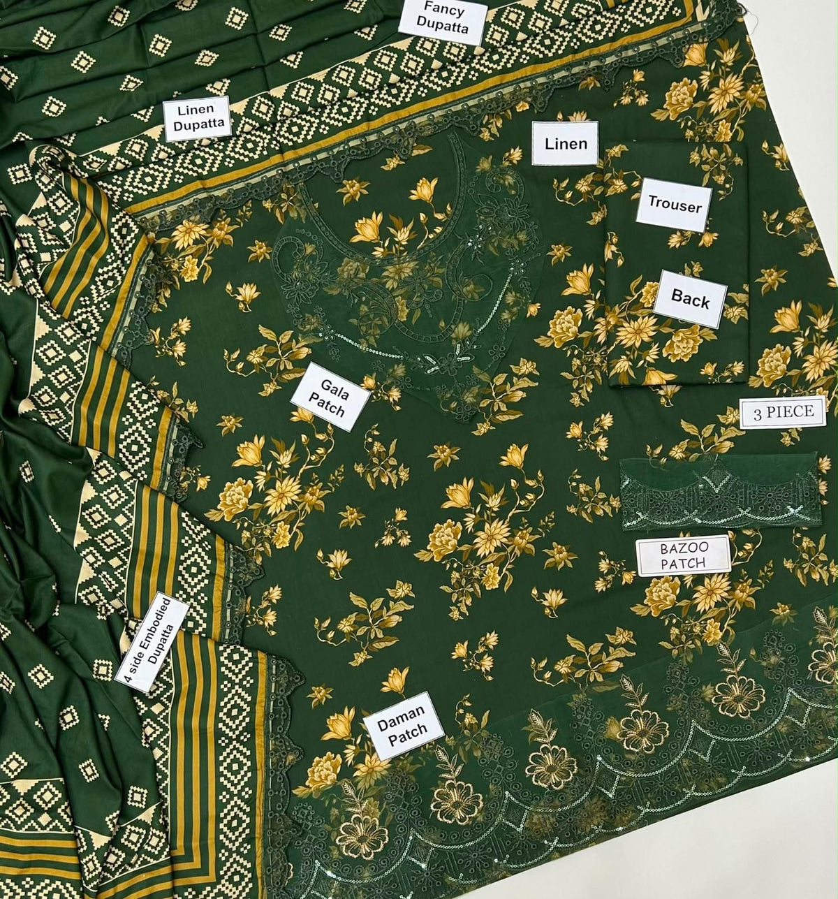 BAROQUE LINEN PRINT COLLECTION 3PC HIT CODE