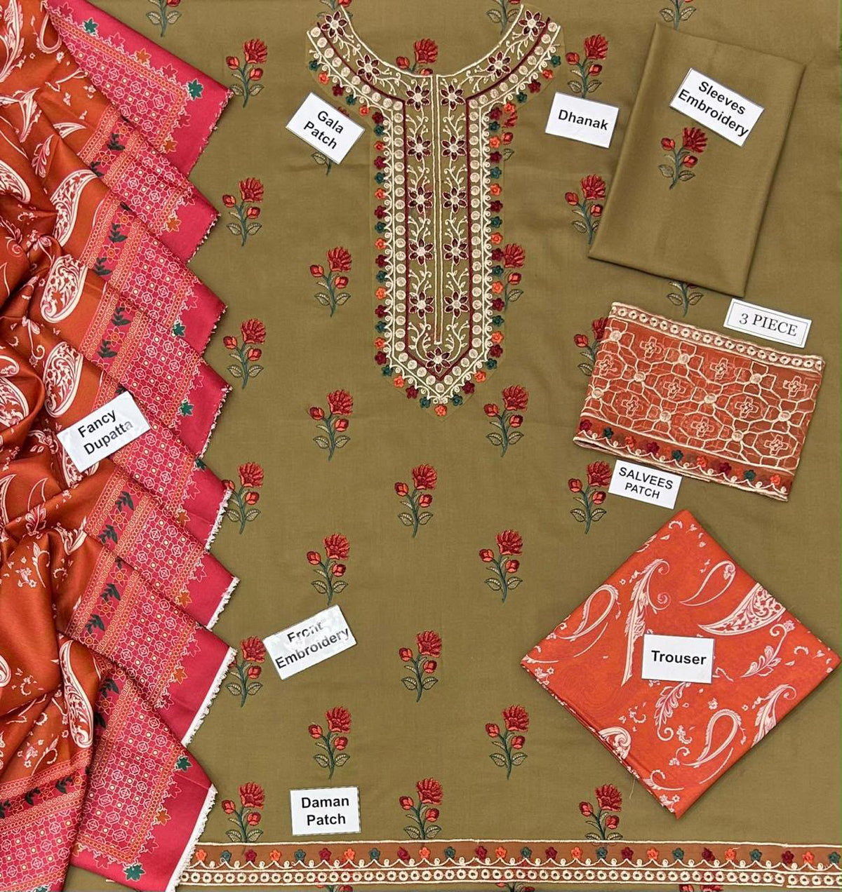 MARIA.B DHANAK COLLECTION 3PC HIT CODE
