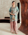 Ethnc Ice Green Embroided Micro Velvet 2Pc Hit Code E-719