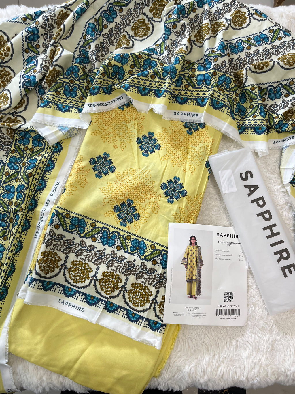 Sapphire Printed Linen Collection 3pc Hit Code
