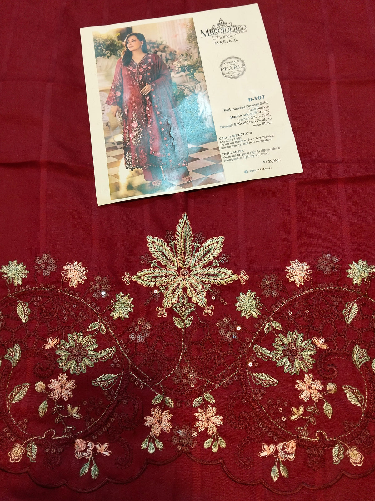 Maria.B Dhanak Embroided 3pc Hit Code D107