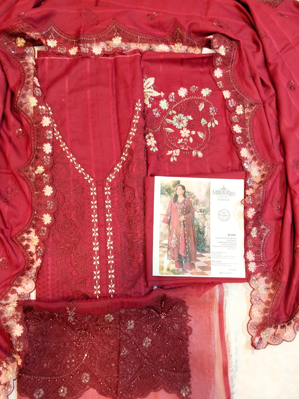 Maria.B Dhanak Embroided 3pc Hit Code D107