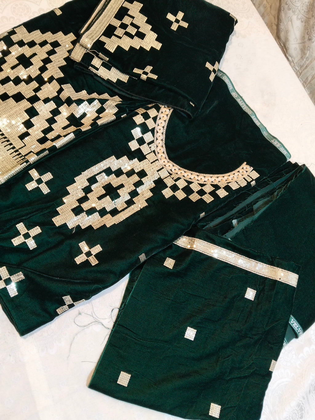 Maria.B Green Embroided 3-Piece Hit Code