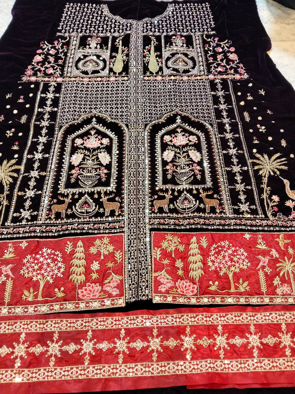 Ethnc Micro Velvet perpole Embroided 2Pc Hit Code