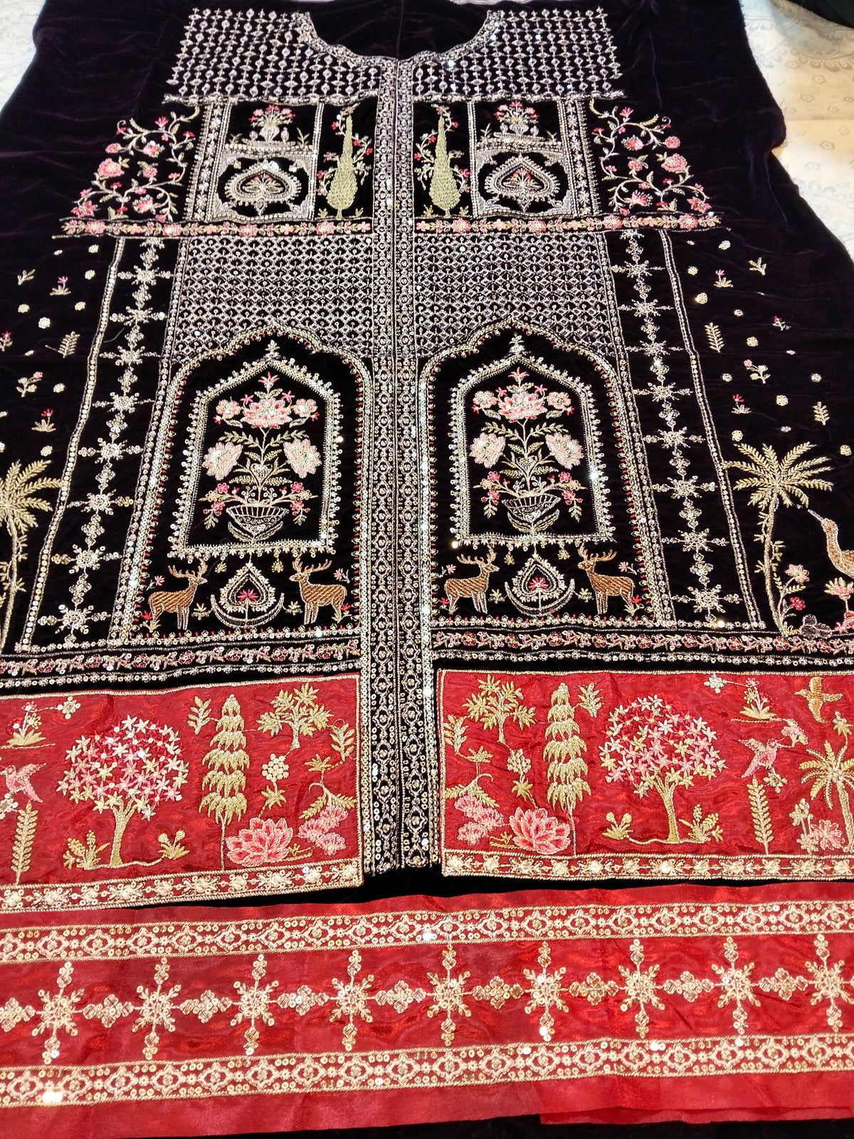 Ethnc Micro Velvet perpole Embroided 2Pc Hit Code