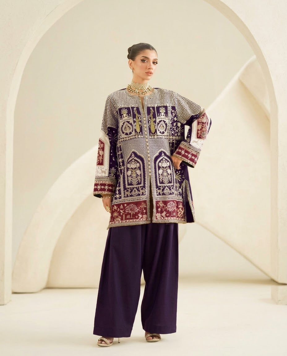 Ethnc Micro Velvet perpole Embroided 2Pc Hit Code