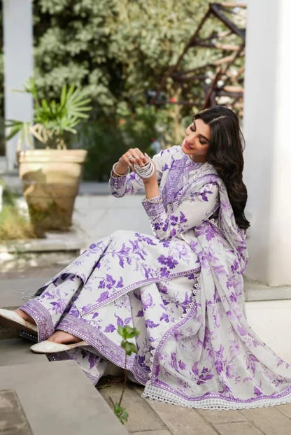ANEELAS SILK PRINT WHITE