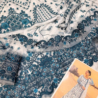 FAIZA SAQLAIN LAWN WHITE BLUE