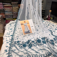 FAIZA SAQLAIN LAWN WHITE BLUE