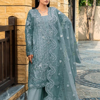 LAILA MISHRA ORGANZA AMAL ICE BLUE