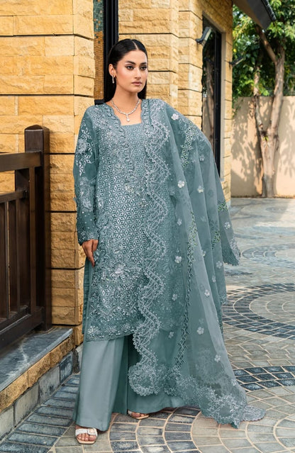 LAILA MISHRA ORGANZA AMAL ICE BLUE