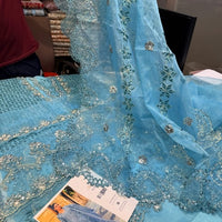 LAILA MISHRA ORGANZA AMAL ICE BLUE