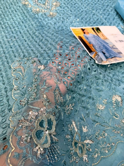LAILA MISHRA ORGANZA AMAL ICE BLUE