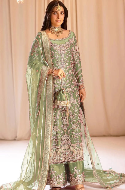 TABYA RAW SILK TABEER PISTACHIO