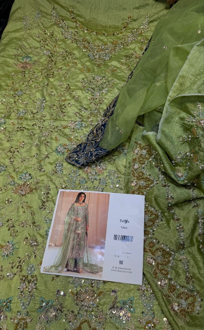 TABYA RAW SILK TABEER PISTACHIO