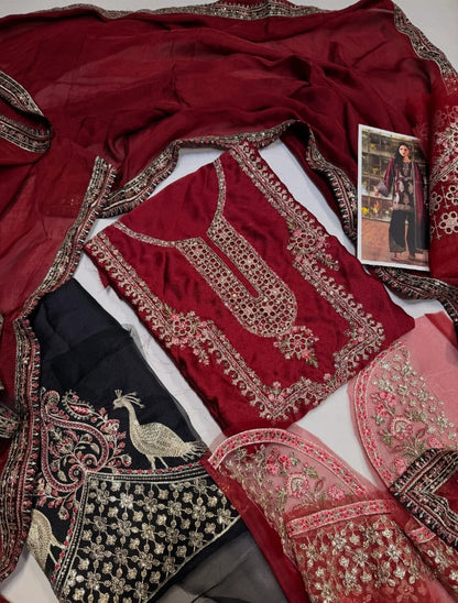 Ethnic Cherry Red Silk Print Hit Code&nbsp;