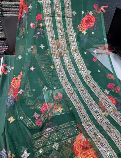 Aneelas Green Silk Print Hit Code&nbsp;