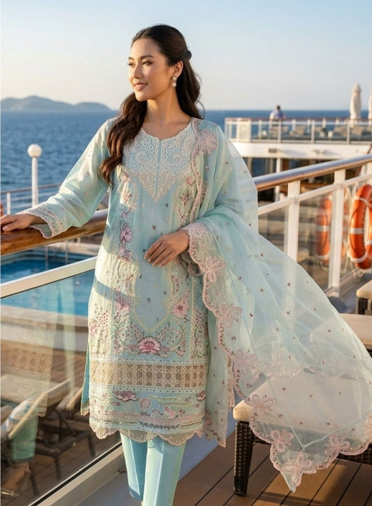 Qalamkahar 02 3pc DRESS with Khadi Dupta