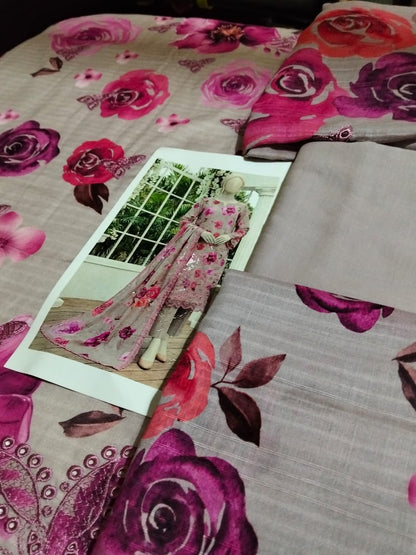 Bin saeed 3pc DRESS with Demond zariDupta