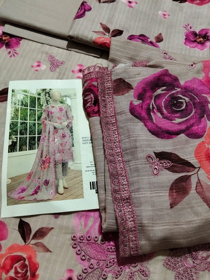 Bin saeed 3pc DRESS with Demond zariDupta