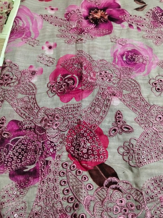 Bin saeed 3pc DRESS with Demond zariDupta