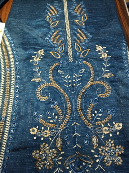 Bin saeed 3pc DRESS with Pure Embroided Dupta