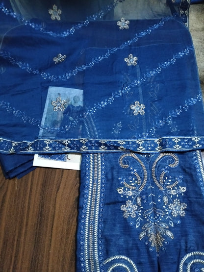 Bin saeed 3pc DRESS with Pure Embroided Dupta