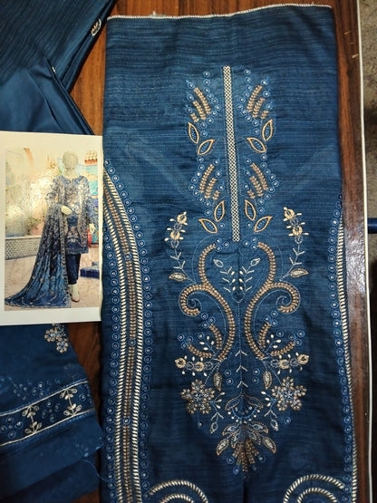 Bin saeed 3pc DRESS with Pure Embroided Dupta