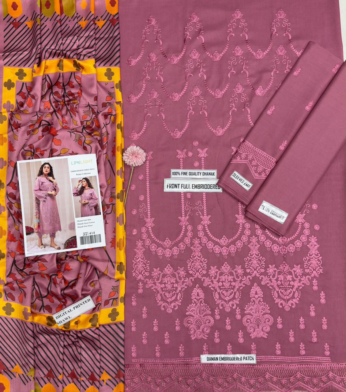 LIMELIGHT LUXURY DHANAK COLLECTION 3PC HIT CODE 414