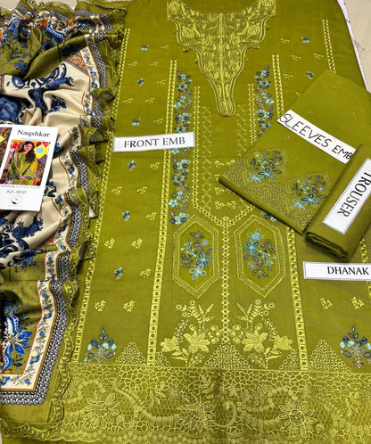 NAQSHKAR DHANAK COLLECTION 3PC HIT CODE
