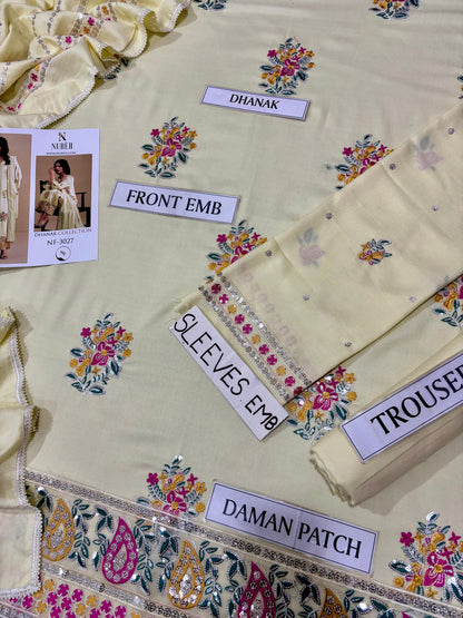 NUREH LUXURY DHANAK COLLECTION 3PC HIT CODE
