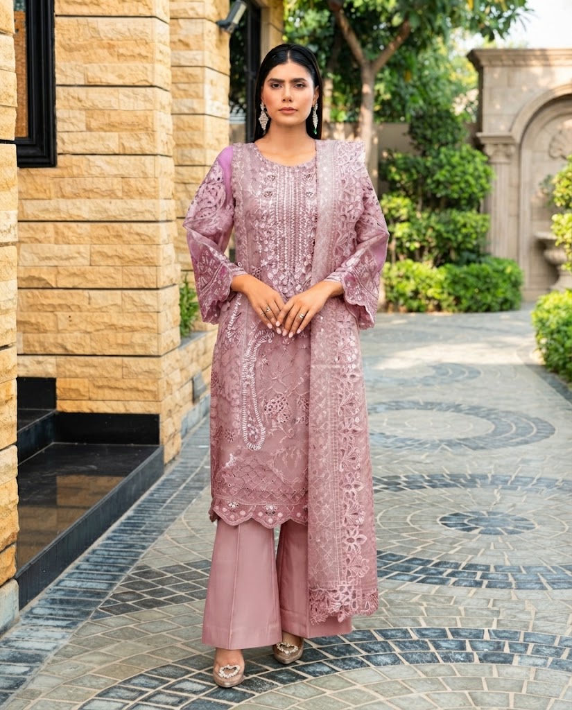 Laila Mishra Organza 3PC Fancy Dress – Wedding Wear