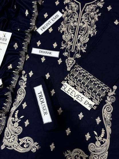 NUREH LUXURY DHANAK COLLECTION 3PC HIT CODE D74