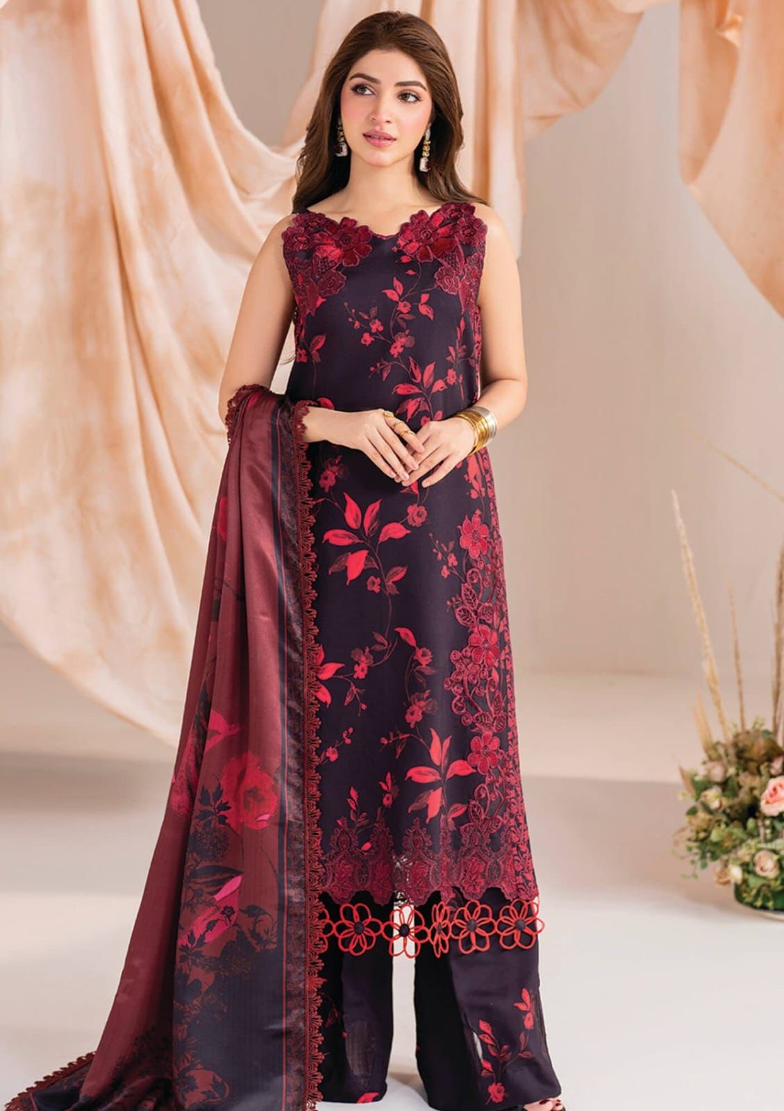 MARIA.B LUXURY LINEN PRINT COLLECTION 3PC HIT CODE