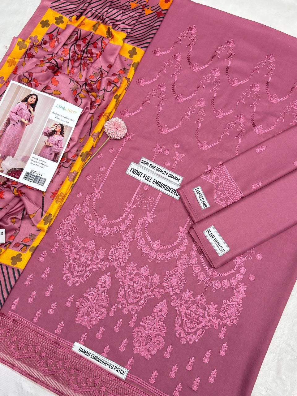 LIMELIGHT LUXURY DHANAK COLLECTION 3PC HIT CODE 414