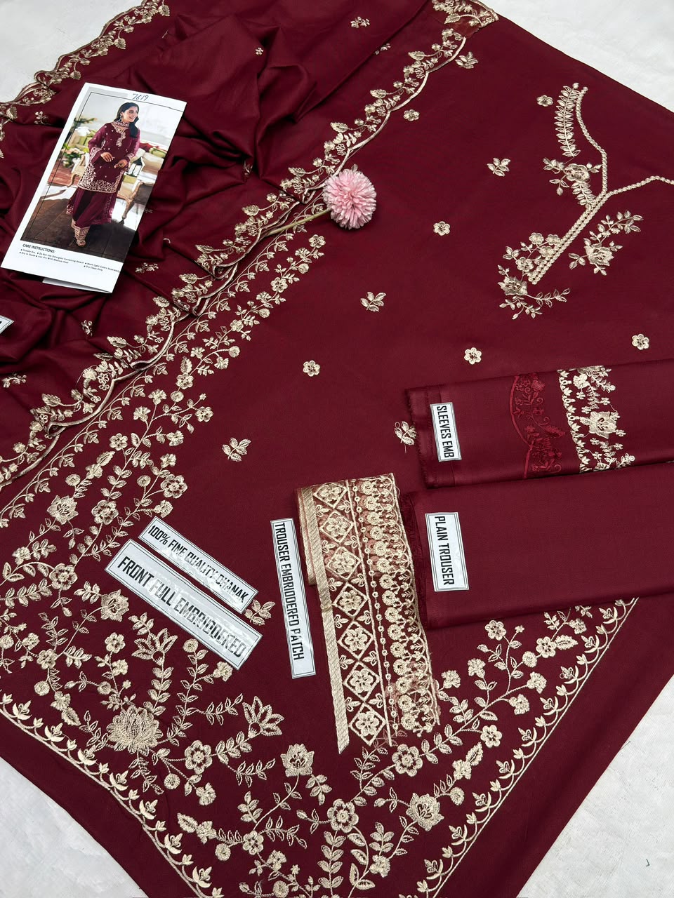AZURE LUXURY DHANAK COLLECTION 3PC HIT CODE 7619