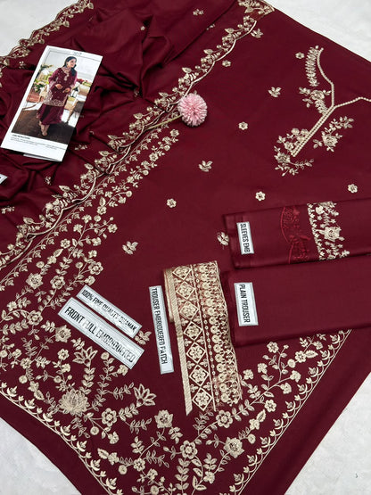 AZURE LUXURY DHANAK COLLECTION 3PC HIT CODE 7619
