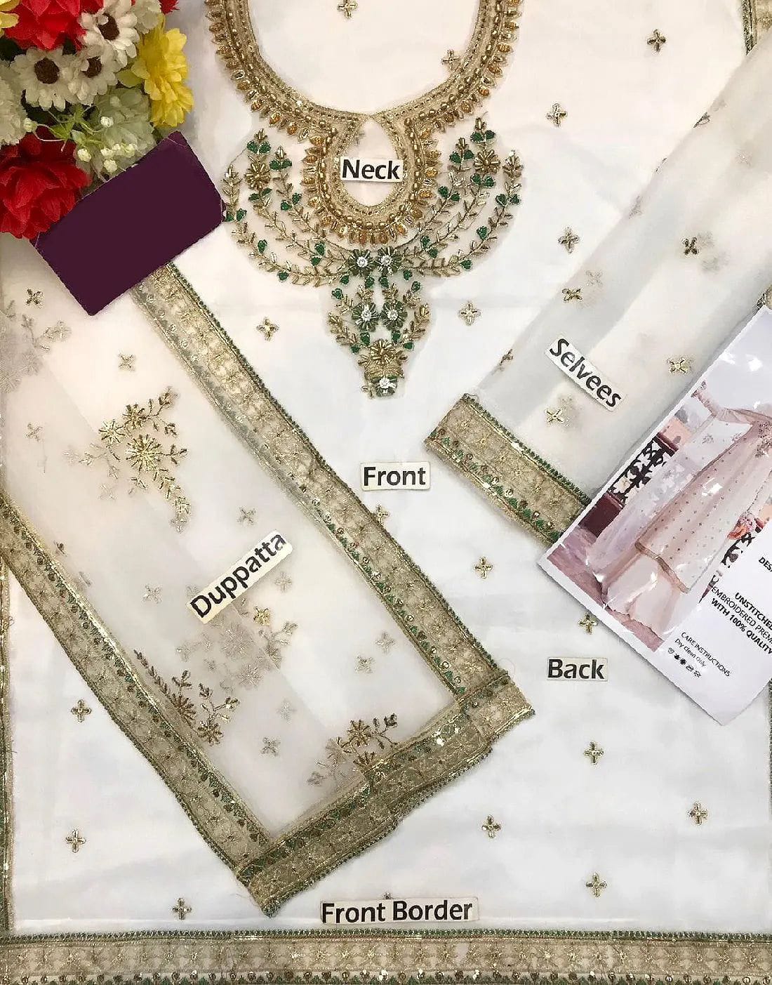 AZURE CHIFFON WEEDING WEAR 3PC HIT CODE