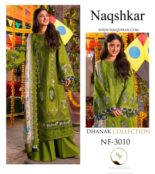 NAQSHKAR DHANAK COLLECTION 3PC HIT CODE