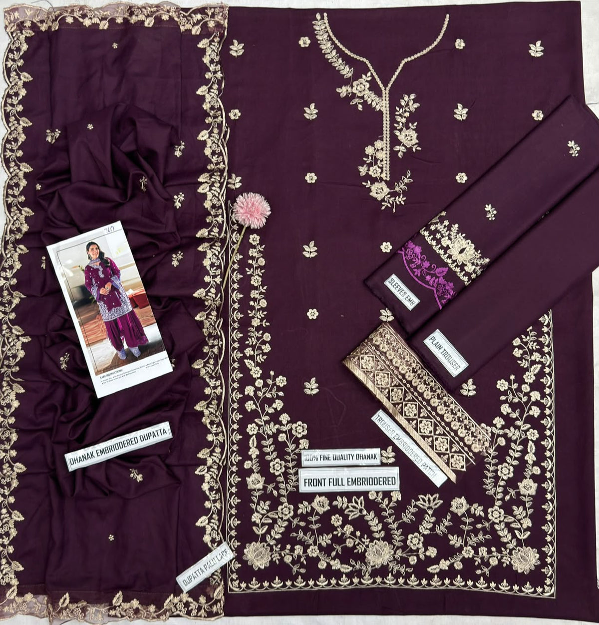 AZURE LUXURY DHANAK COLLECTION 3PC HIT CODE 7619