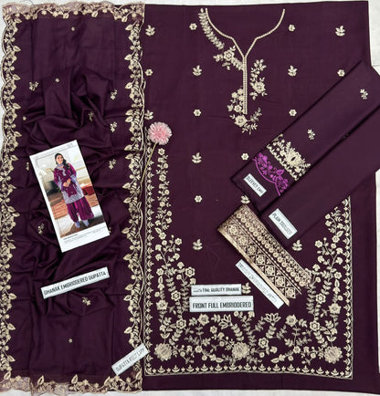 AZURE LUXURY DHANAK COLLECTION 3PC HIT CODE 7619