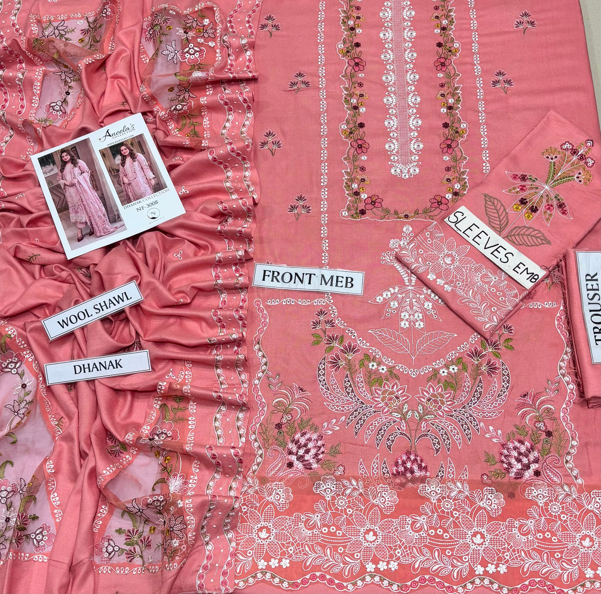 ANEELAS DHANAK COLLECTION 3PC HIT CODE