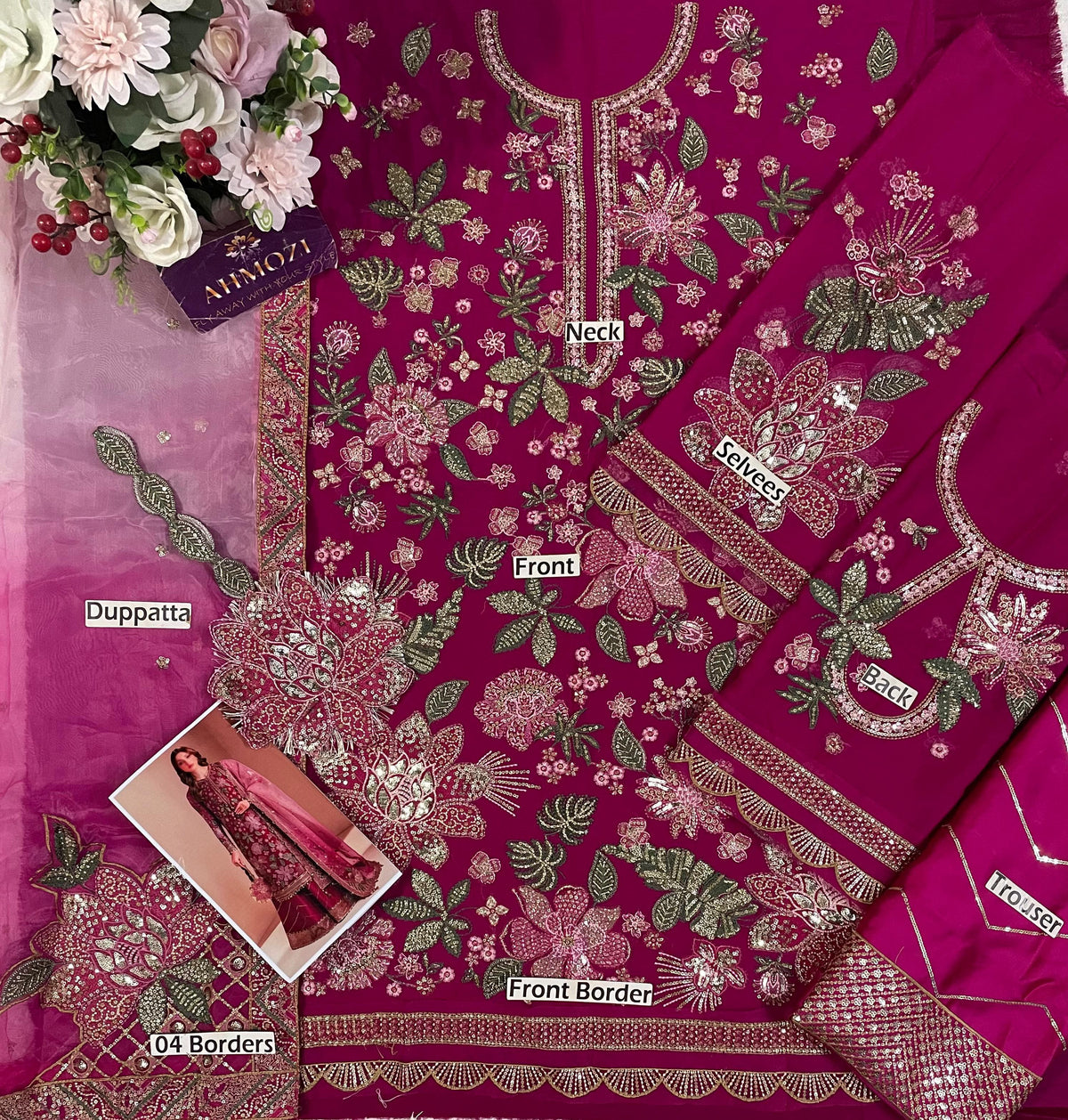 Jazmin Chiffon* Embroidered Unstitched Collection 3pc